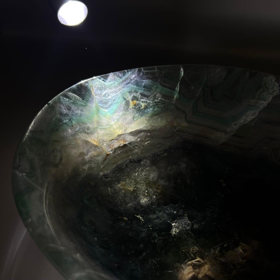 （fluorite4）レア フローライト 大きなフルーツ皿お椀お皿ボウル