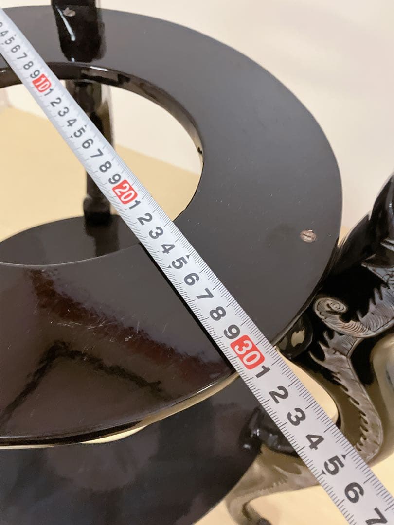 アンティーク調　飾り棚　花台　猫脚　螺鈿細工　サイドテーブル