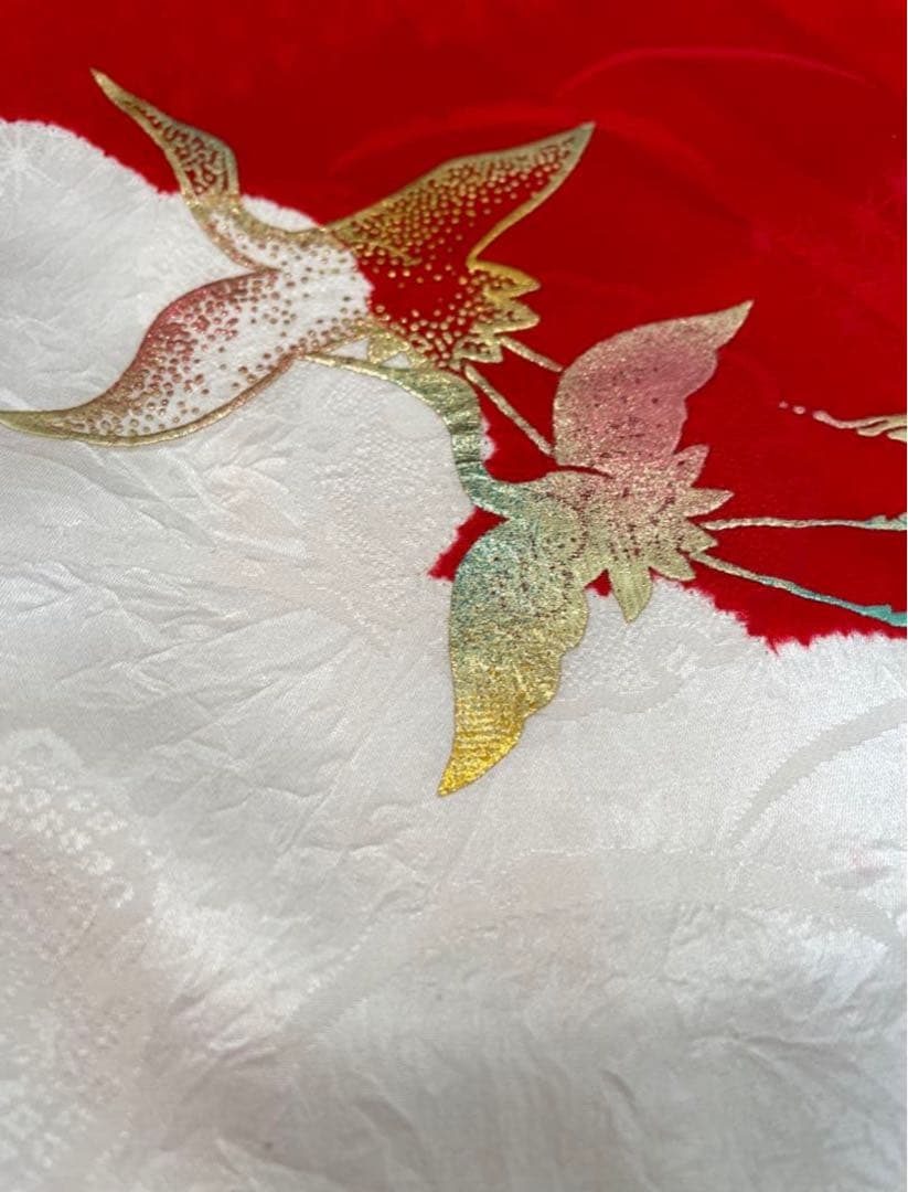 正絹 七五三　3才　セット 赤 白 鶴