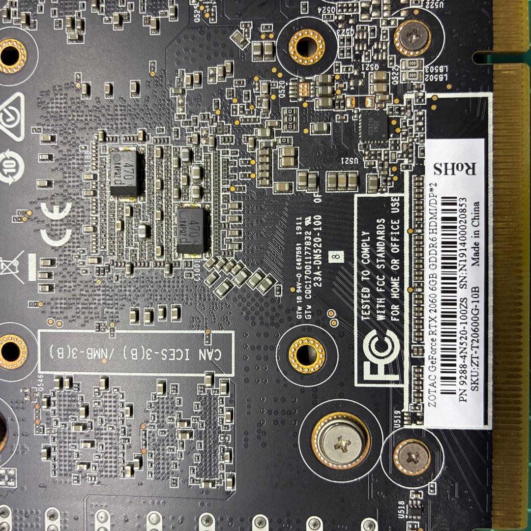 【動作確認済】GeForce RTX 2060 zotac