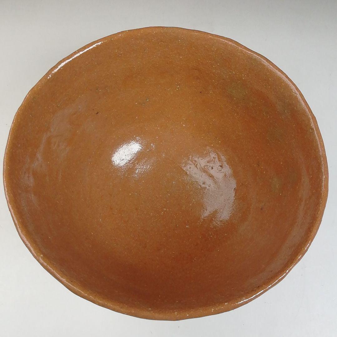 Ｗ５９　茶碗　『加賀楽　赤茶碗』『夢香山々荘　岩田正比古 作』　共箱　茶道具