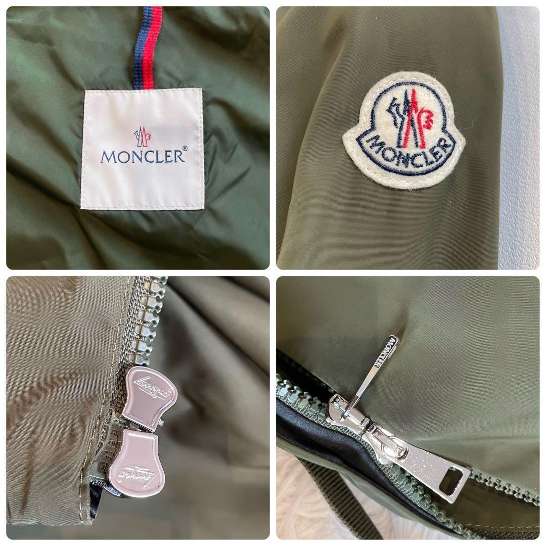 美品・鑑定済★モンクレール　TUILE モッズコート　レディース　カーキ　0