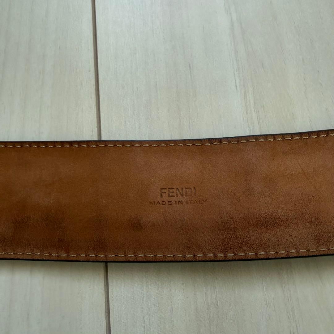 正規品　FENDI フェンディ FFロゴ バックル ベルト ブラック レザー