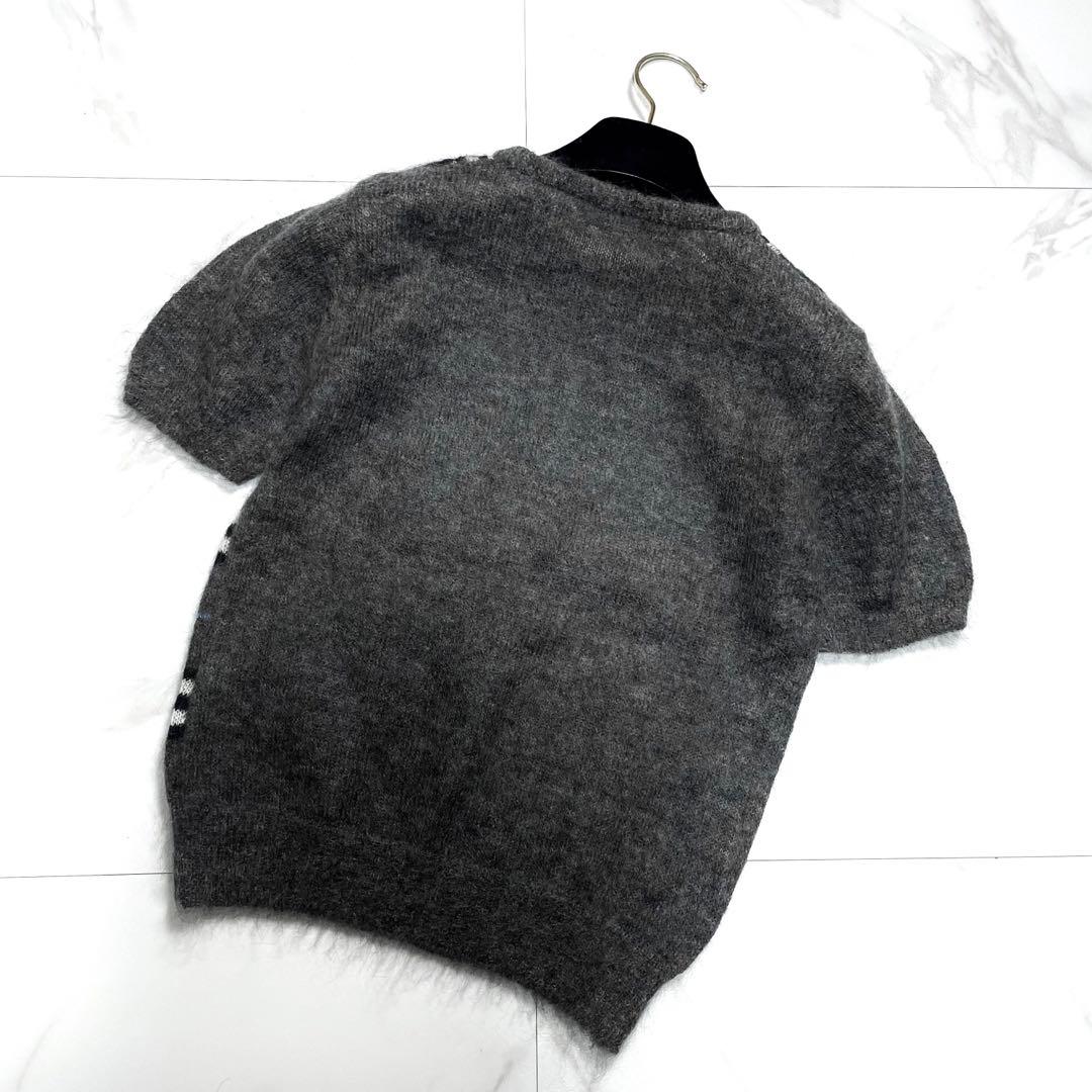 バーバリーブルーレーベル アンサンブル ニットカーディガン モヘヤ ノバチェック