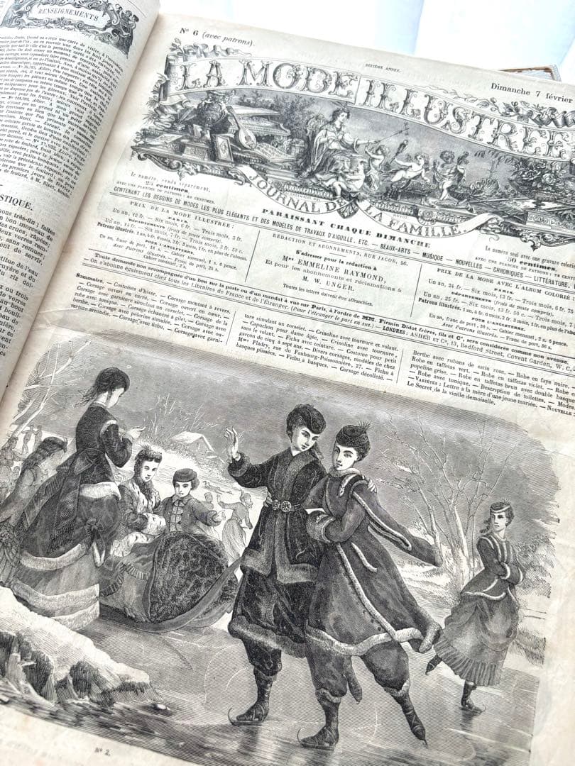 専用　フランス　アンティーク　ファッション雑誌　1869年　年鑑本　モード　洋書