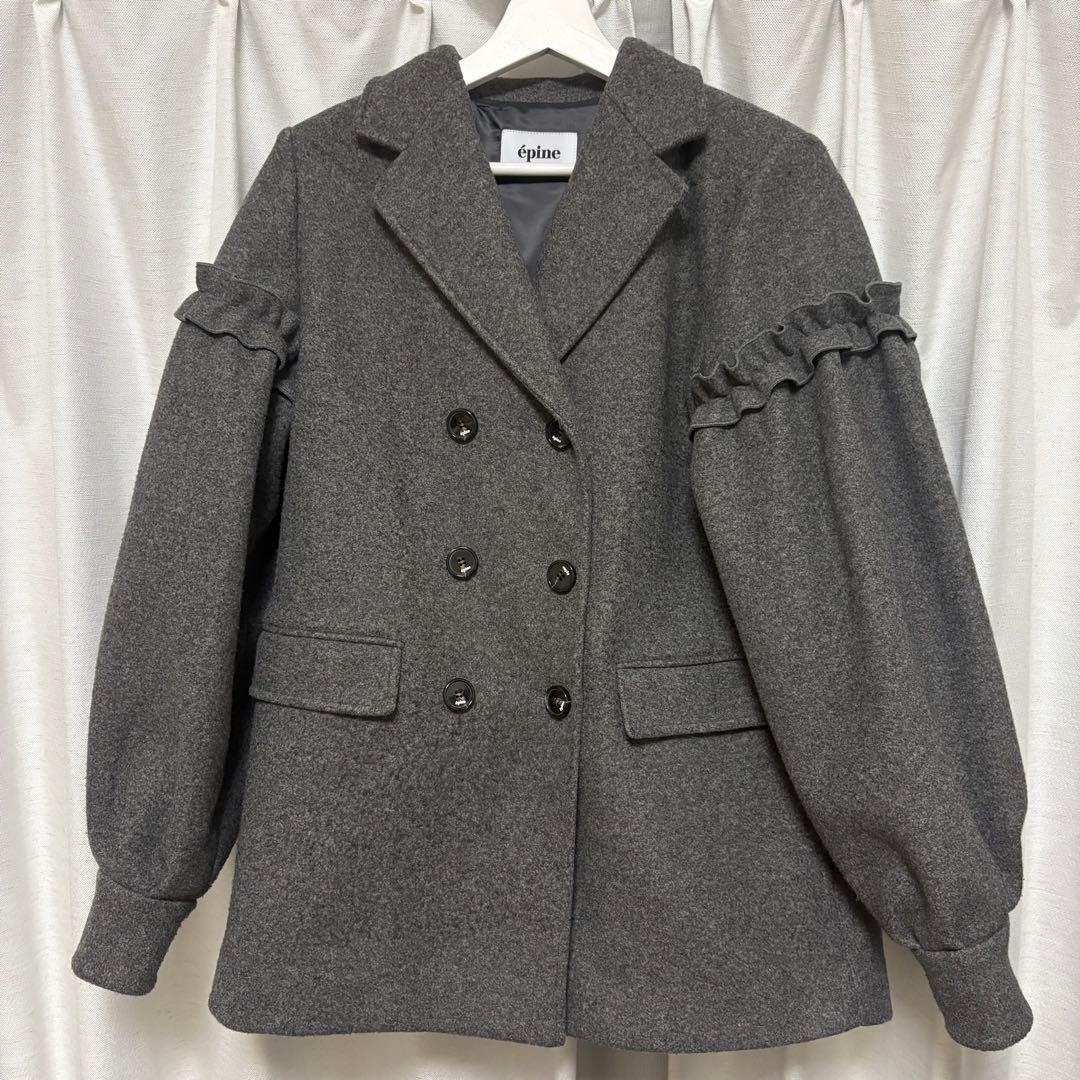 ジャケット・アウター epine Volume Wool Tailored Coat Gray