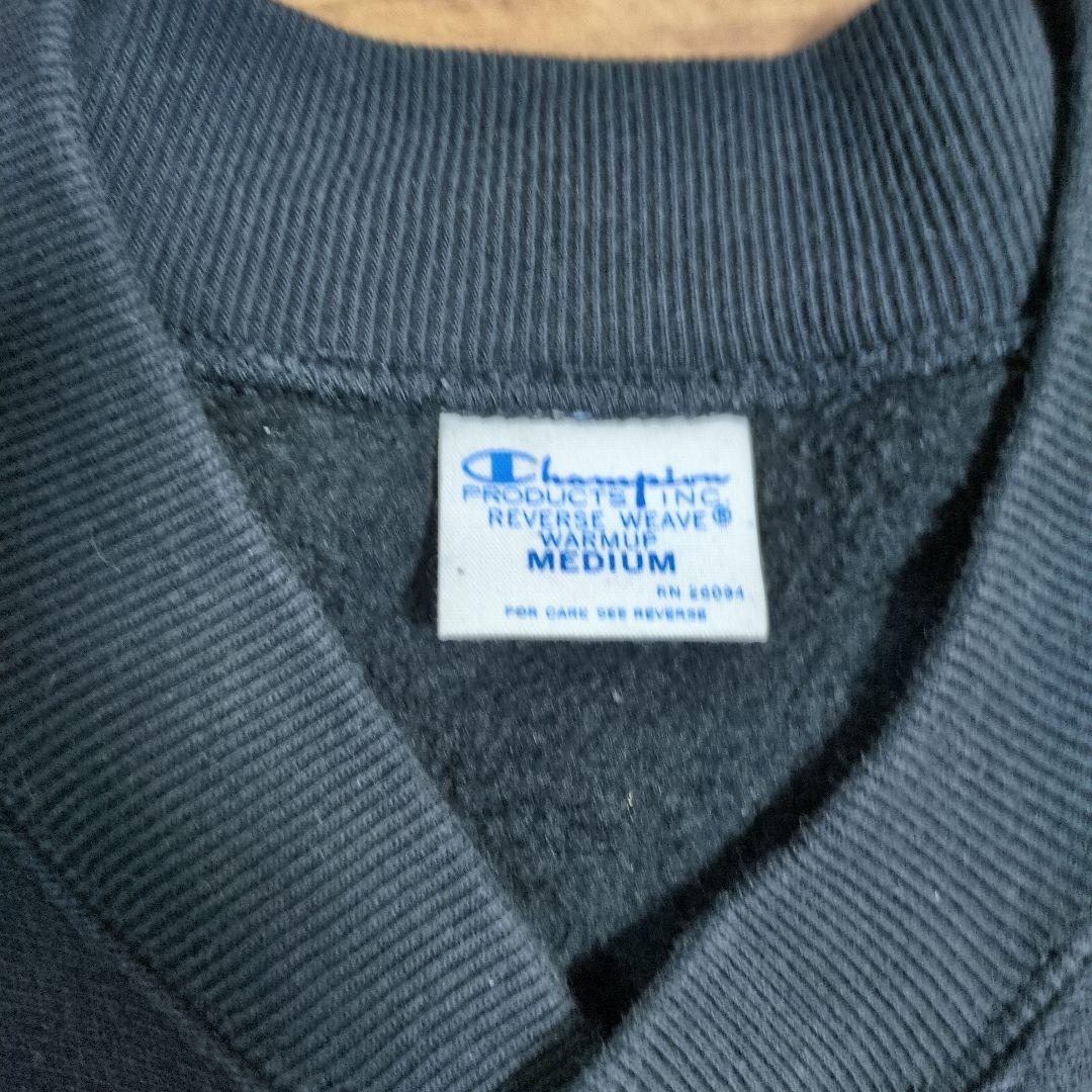 Champion　リバースウィーブ　青単タグ　スナップボタン　黒