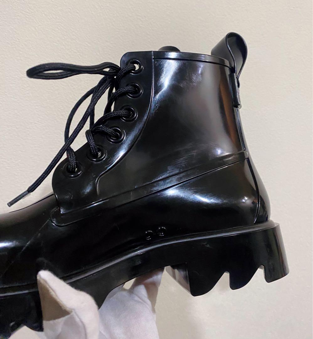 BOTTEGA VENETA ラバー レースアップ ブーツ　レインブーツ