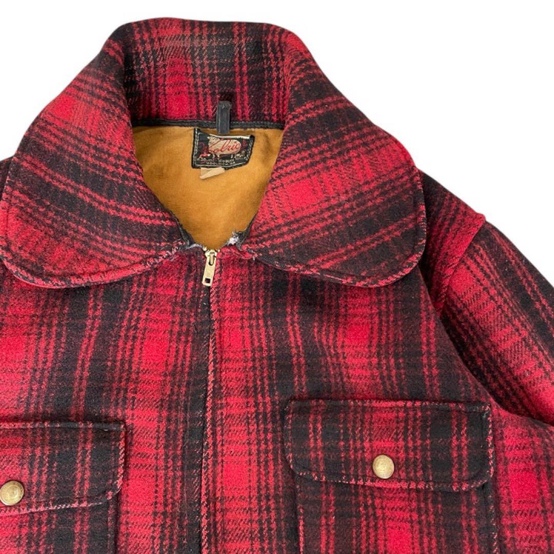 希少vintage50sWoolrichバッファローチェックウールジャケット古着