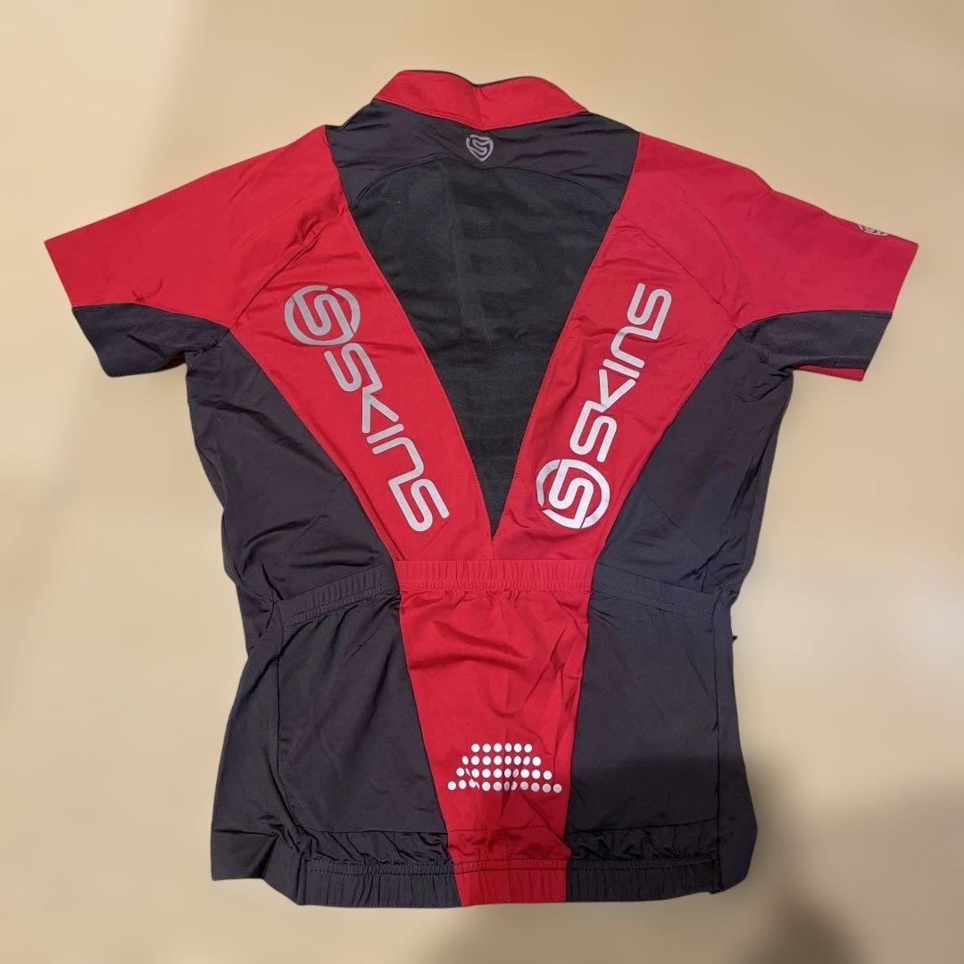 SKINS 半袖サイクルジャージ上下セット S グレー/レッド