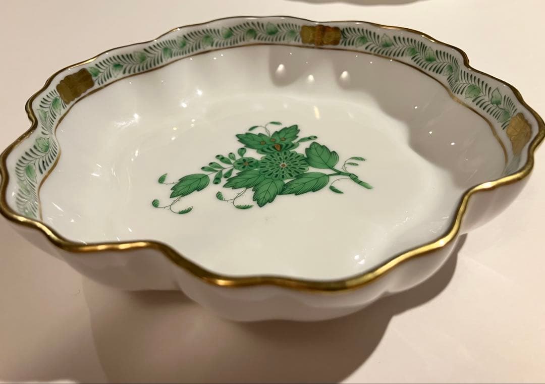 ヘレンド　herend アポニーグリーン　クッキーディッシュ　ハンガリー