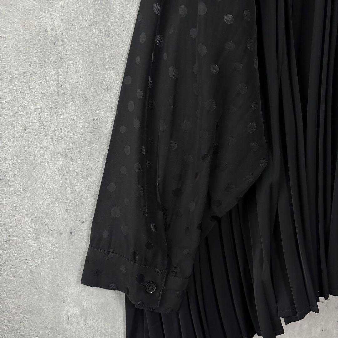 SUM1 STYLE スミスタイル アシメプリーツブラウス ドット切替