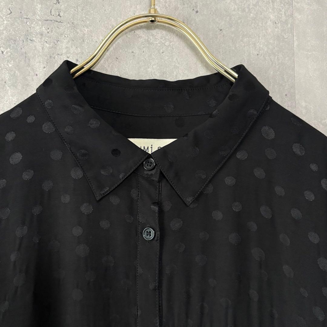 SUM1 STYLE スミスタイル アシメプリーツブラウス ドット切替