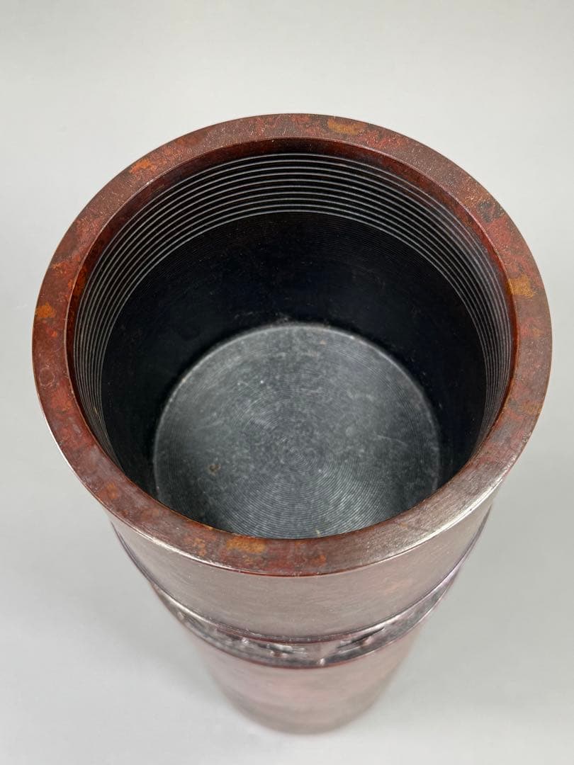 いけばな　池坊　銅鋳　唐銅花器　古流　未生流　龍生派　花瓶　花器高さ45.7cm
