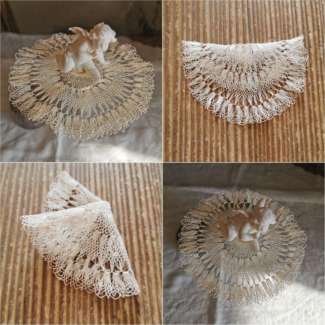 アンティーク 百合 ベルフラワー チューリップ 線状の花アルメニアレースドイリー