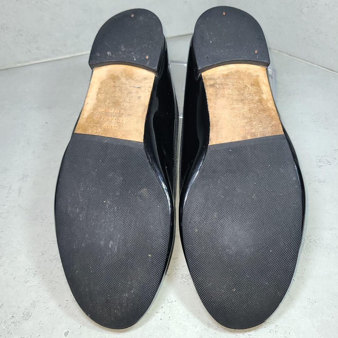 371/2【Repetto】レペット　フラットバレエシューズ　エナメル　ブラック