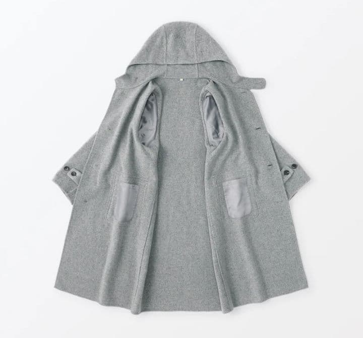 MUJI Labo 紳士 カシミヤ混ダッフルコート ライトグレー XL