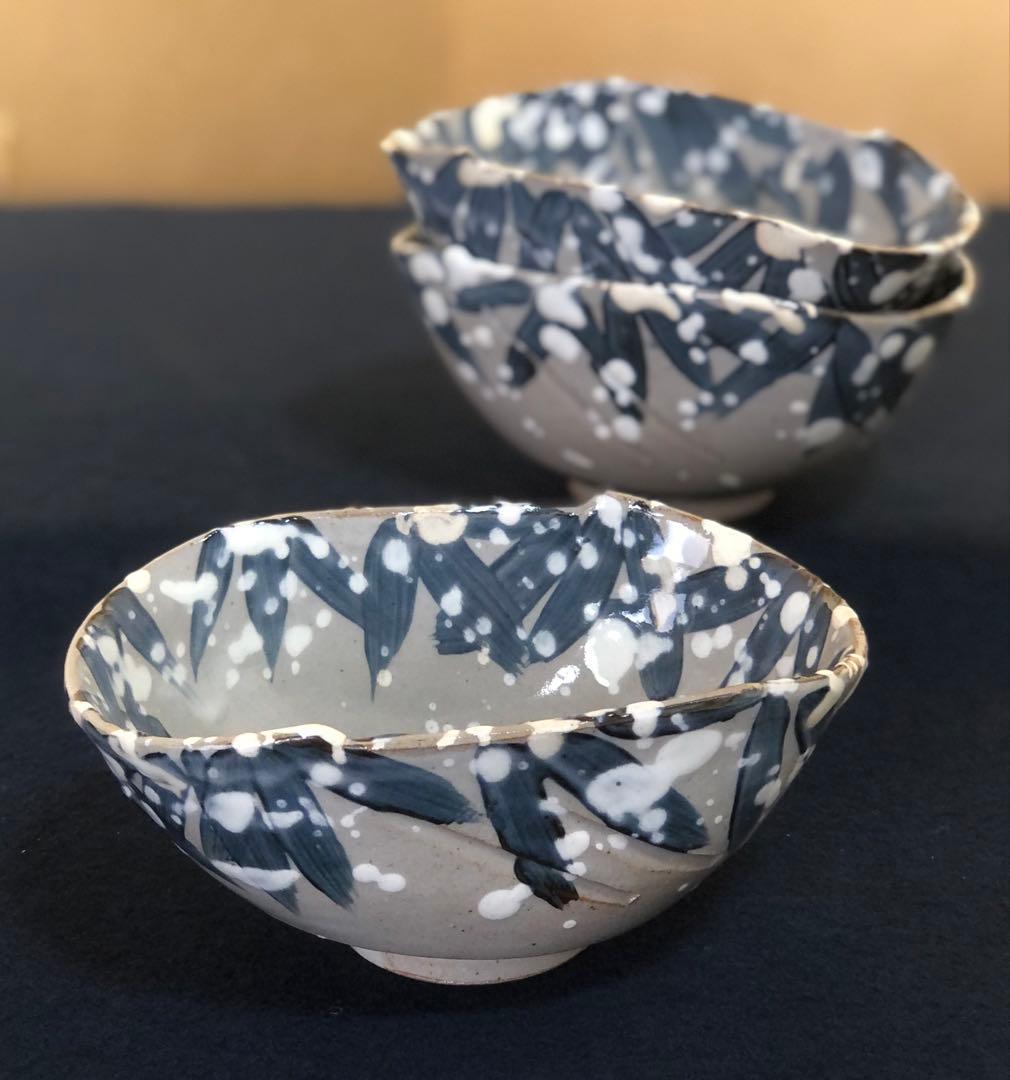 《R》懐石 雪笹 向付3客 丹波 杉原祥公作 共箱　260126く1