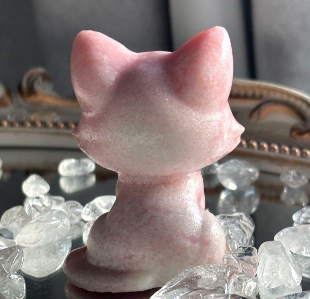 商談中♡♡ピンクオパール カービング天使の置物