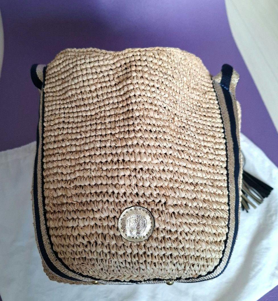 ヴィオラドーロ ラフィアかごバッグ トートバッグ　保存袋付