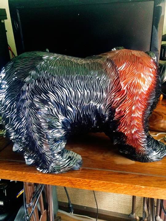 熊 クマ　木彫り　大きい　8.9㎏　木製　置物　彫刻 民芸品 郷土玩具 木工芸