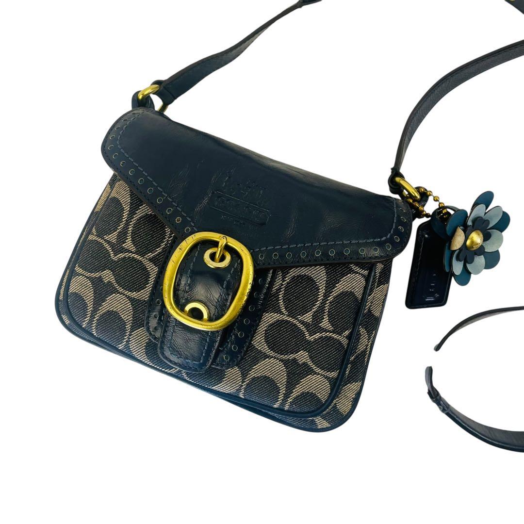 COACH コーチ デニム ショルダーバッグ 斜め掛け ソーホー シグネチャー