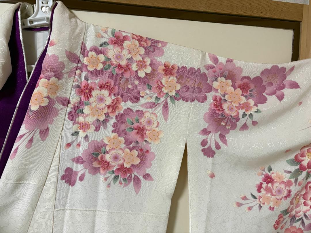 振袖・長襦袢・袴の３点セット　大学生　卒業式　成人式　正絹トールサイズぽっちゃり