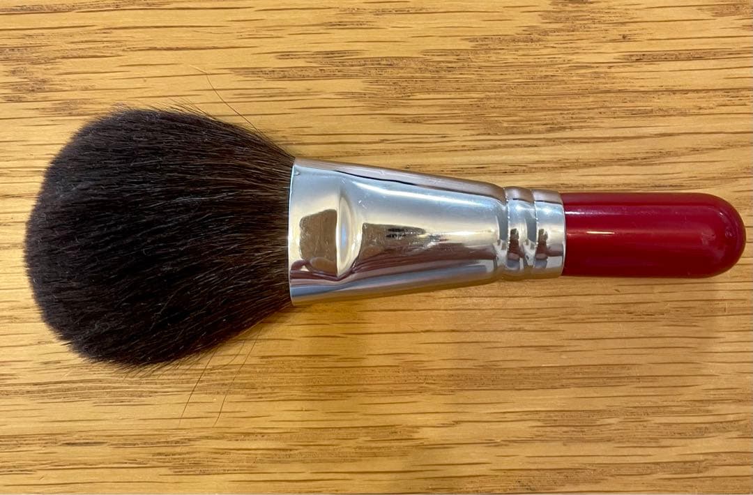 竹宝堂 熊野筆 メイクブラシ ジャンボフェイスブラシ 灰リス 丸平型