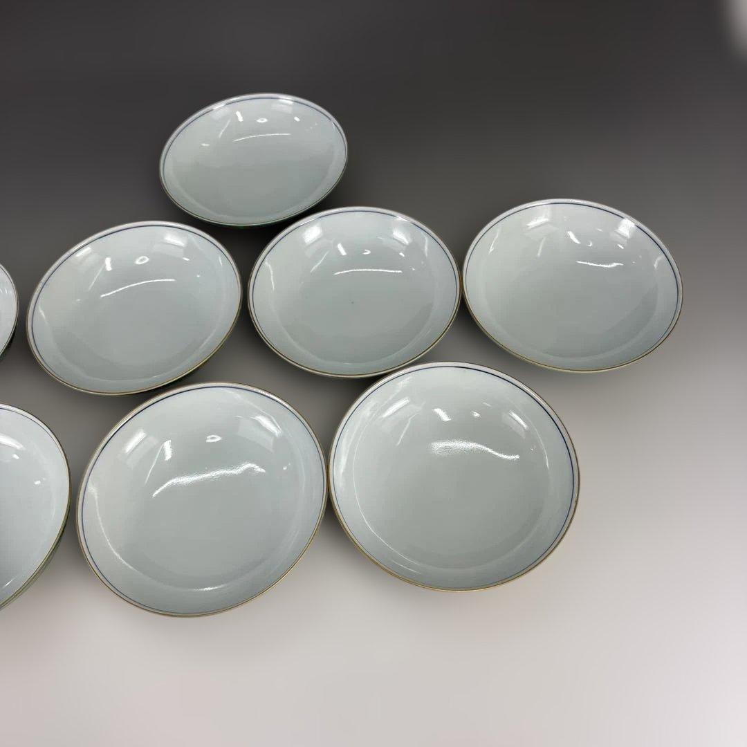 【茶道具】青地金襴手唐草蓋物十客（二個蓋無し）