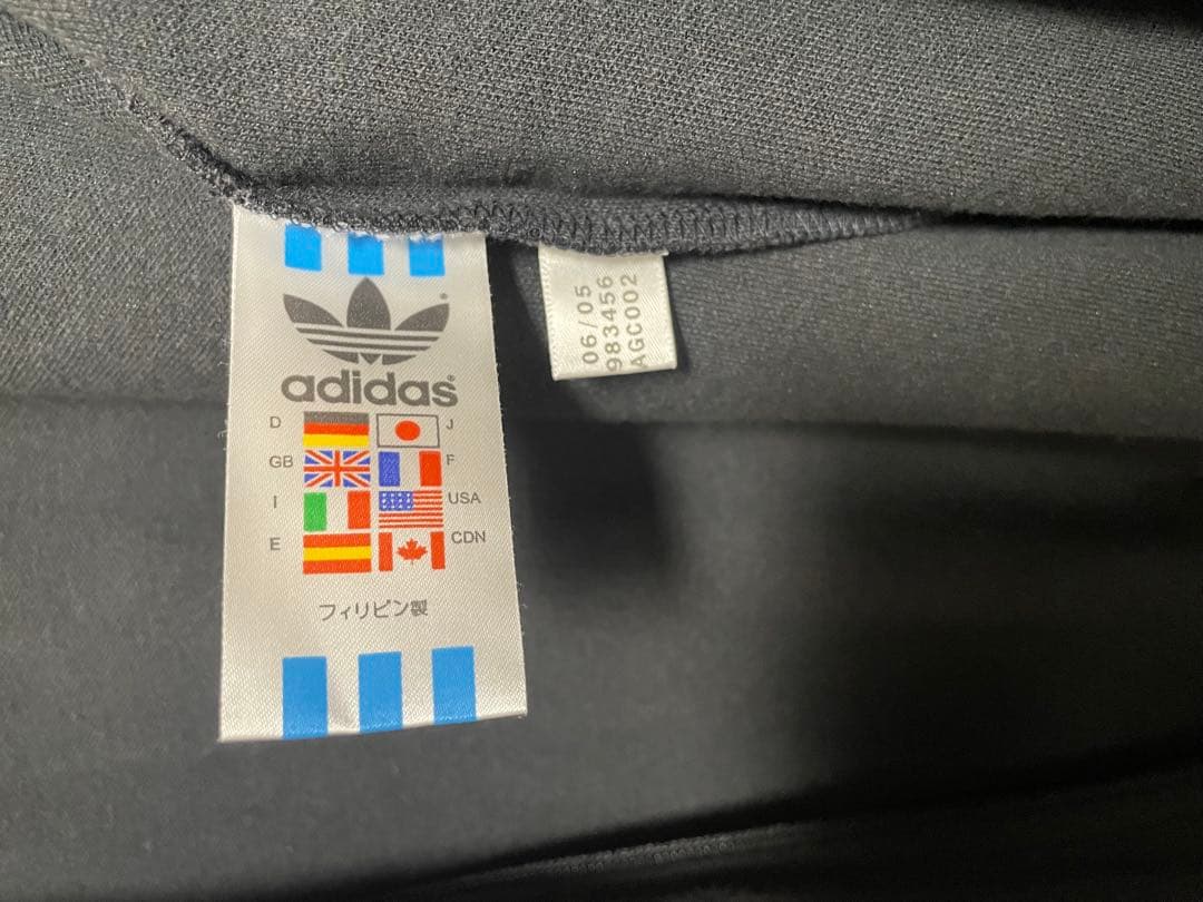 送料込み　adidas 黒 3本ライン ジャージジャケット　ヨーロッパモデル