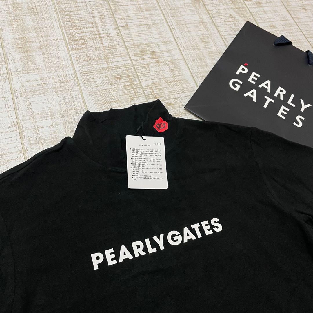 新品 パーリーゲイツ 長袖ハイネック ネックロゴ ブラック Mサイズ（4）