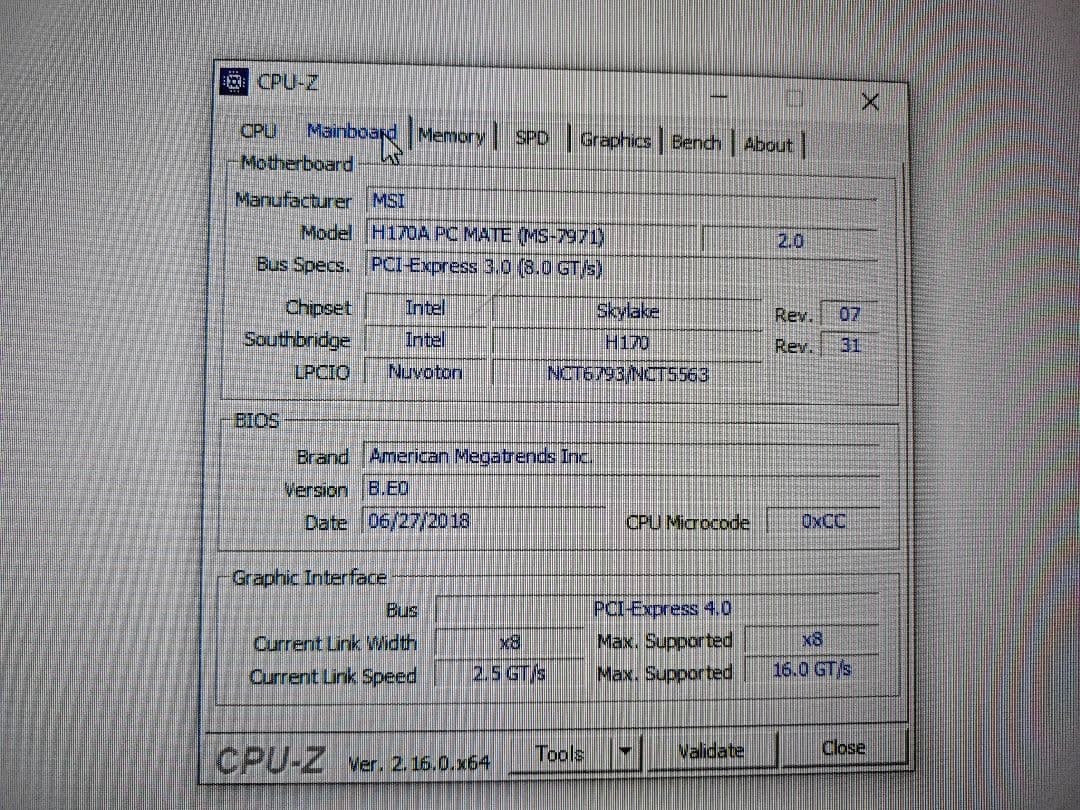 H170A PC MATE +Intel Core i7-6700+16Gメモリ
