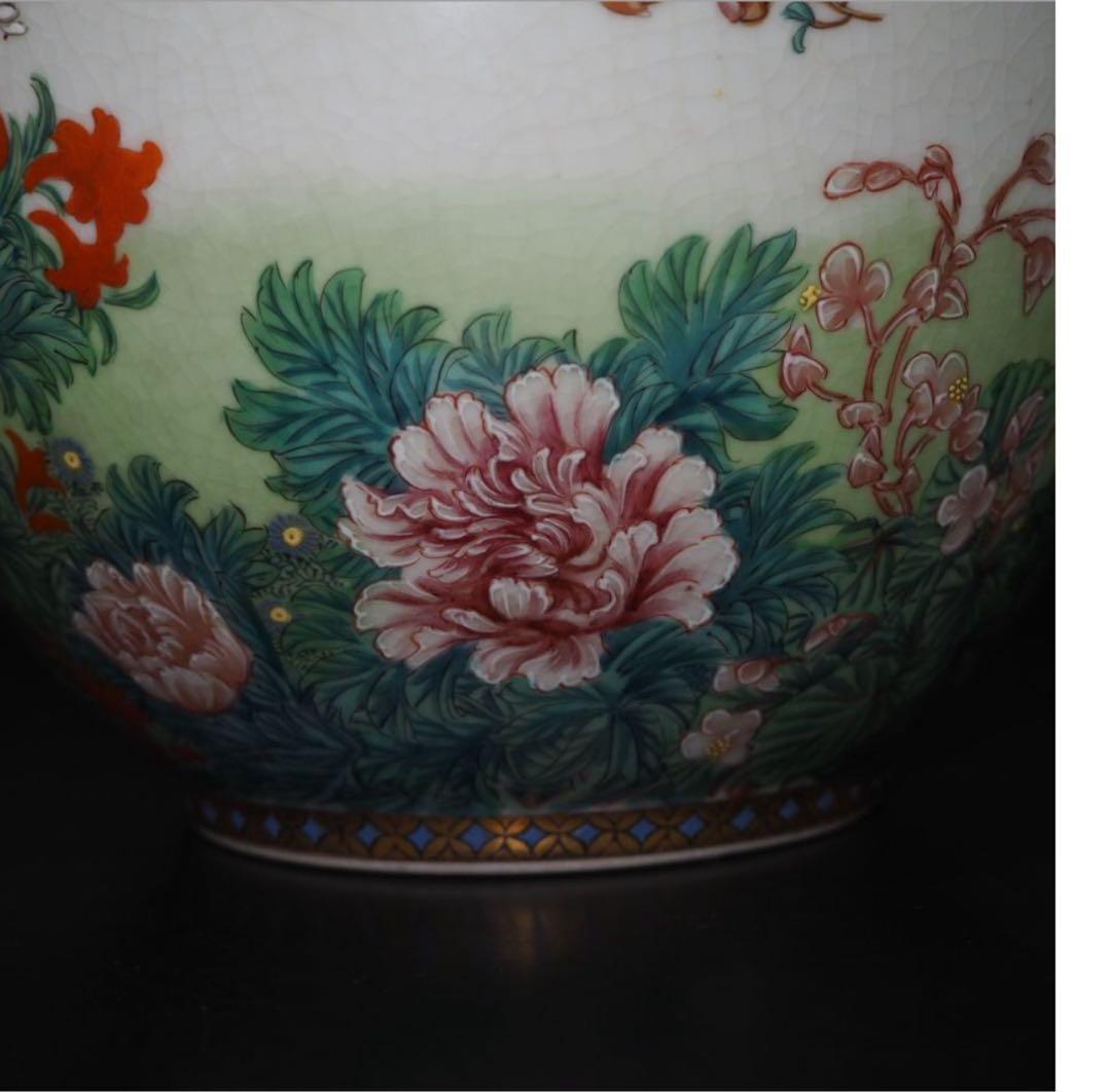 送料無料　九谷焼名工　清水美山造 花瓶 本物保証