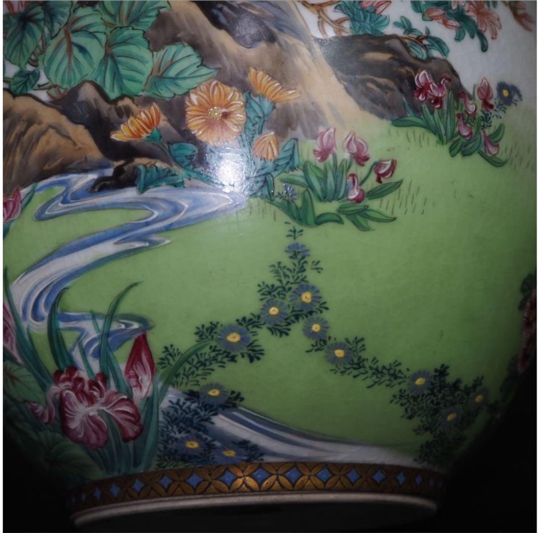 送料無料　九谷焼名工　清水美山造 花瓶 本物保証