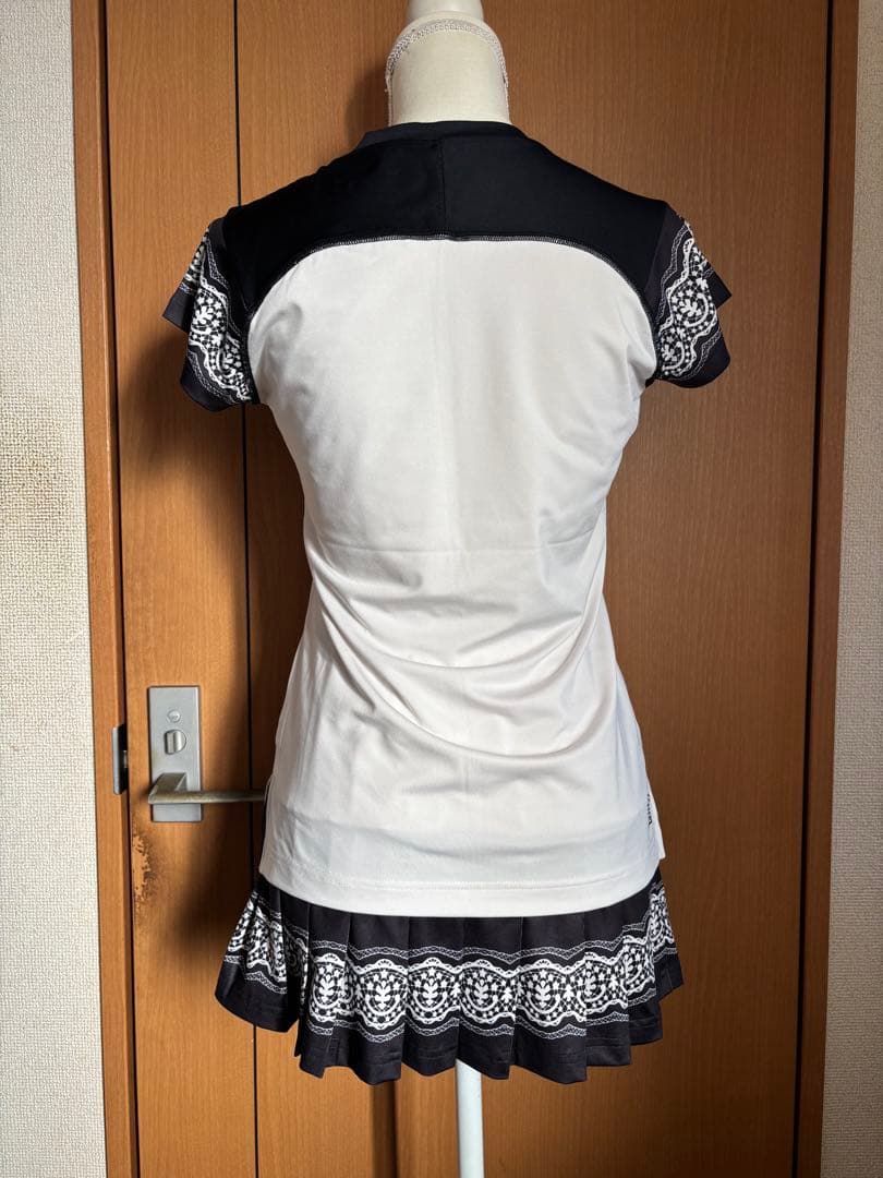 Admiral ホワイト✖️ブラック レース柄トップスとスコートセット