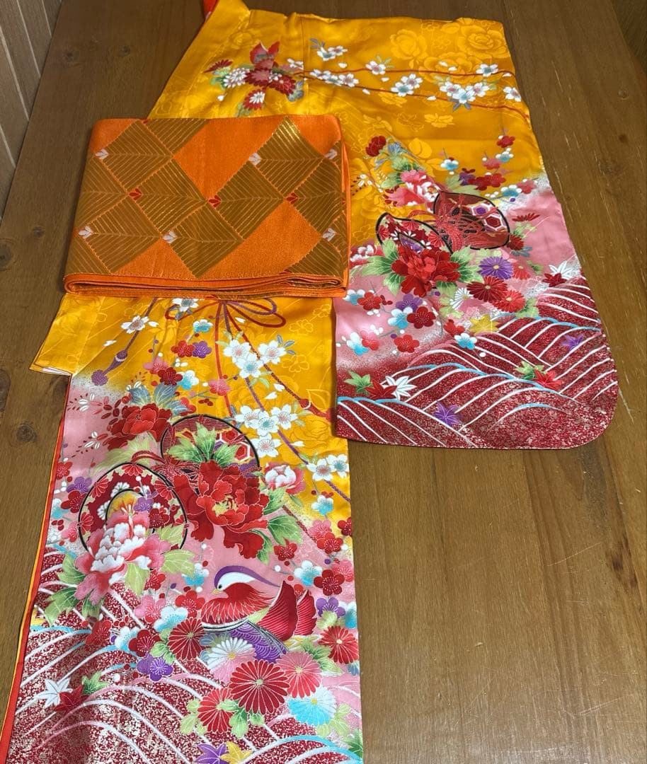 七五三7歳正絹着物、長襦袢、正絹袋帯、小物セット