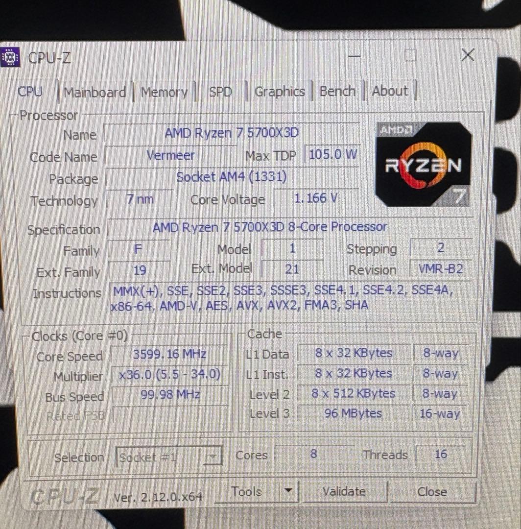CPU AMD Ryzen 7 5700x3d cpu