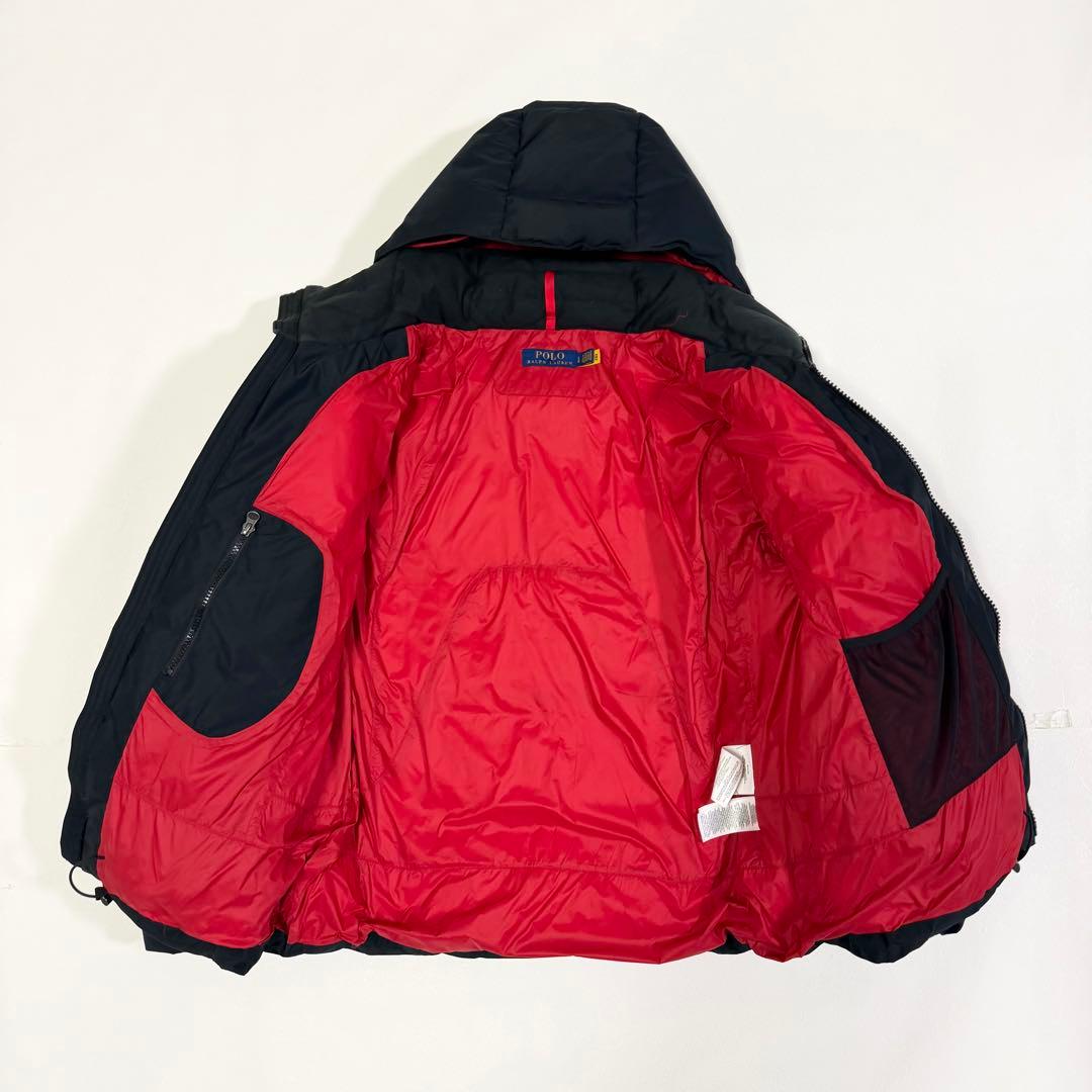 ポロラルフローレン ダウンジャケット ビッグポニー フード 近年 ブラック L