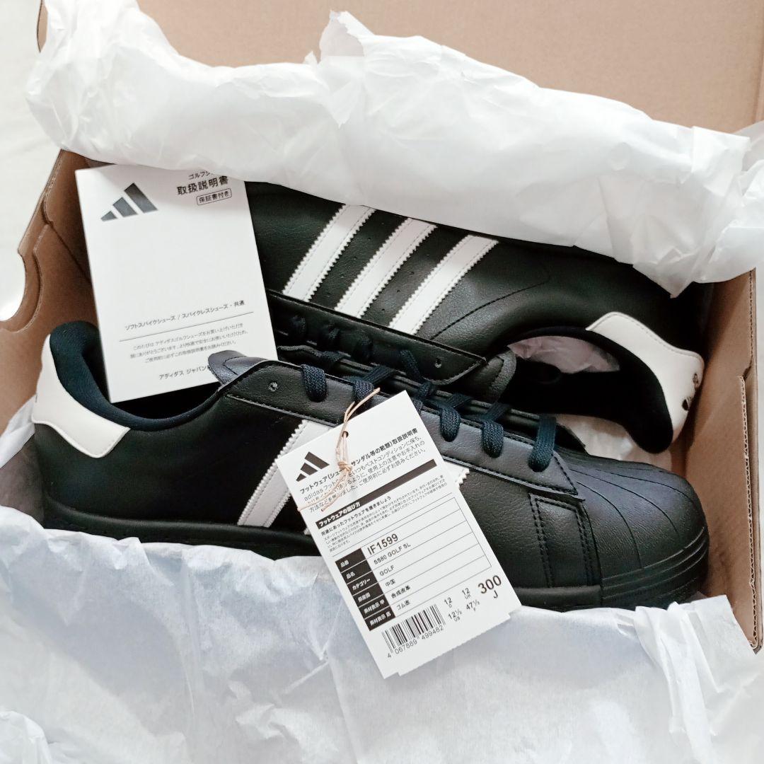 ❣️新品❣️adidas SS80 GOLF SL ゴルフシューズ 黒×白 30