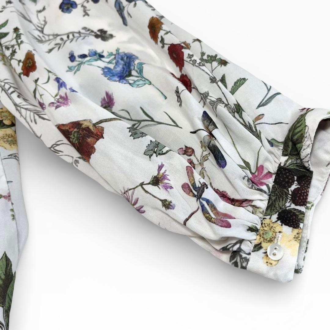 美品◎トゥモローランド ボタニカルリベルラプリント ボウタイブラウス