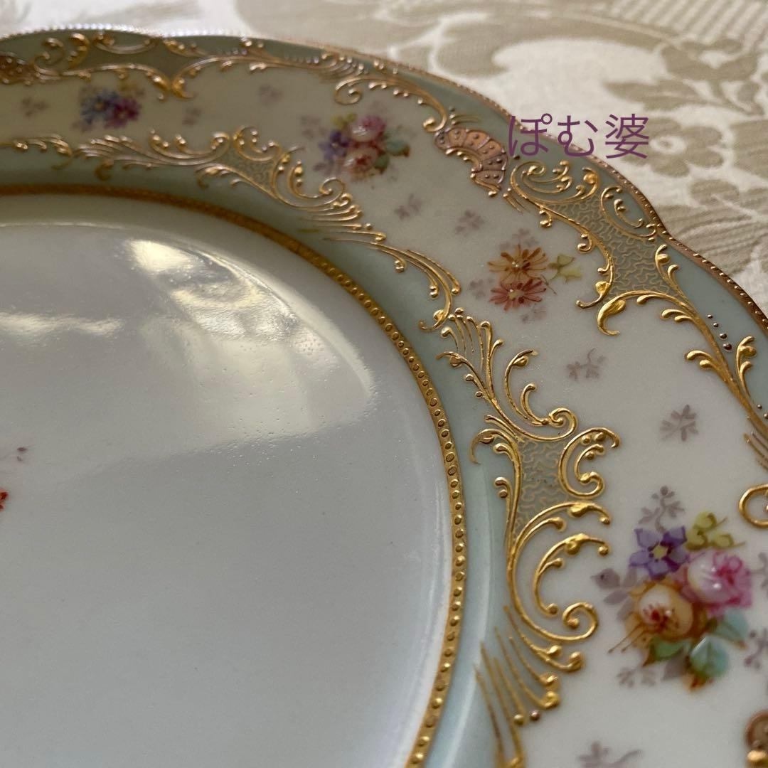 【パリ／アール・ヌーヴォー】金盛金彩 手描皿／オペラ通り「A La Paix」