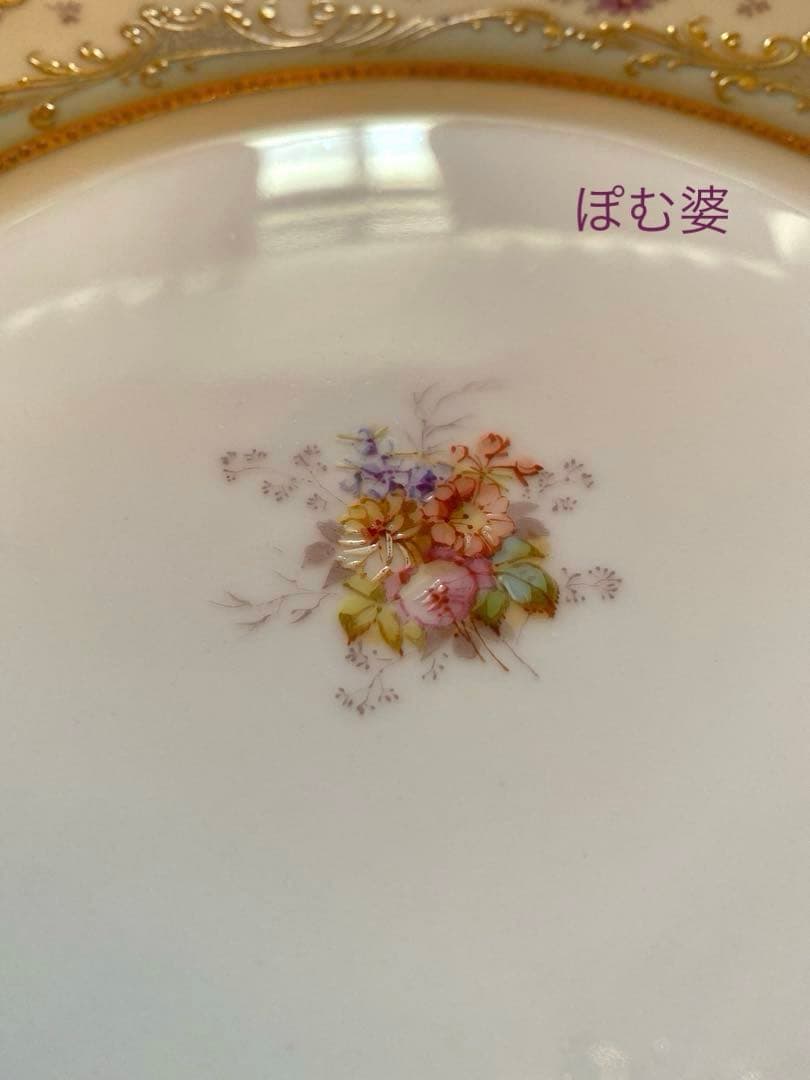 【パリ／アール・ヌーヴォー】金盛金彩 手描皿／オペラ通り「A La Paix」