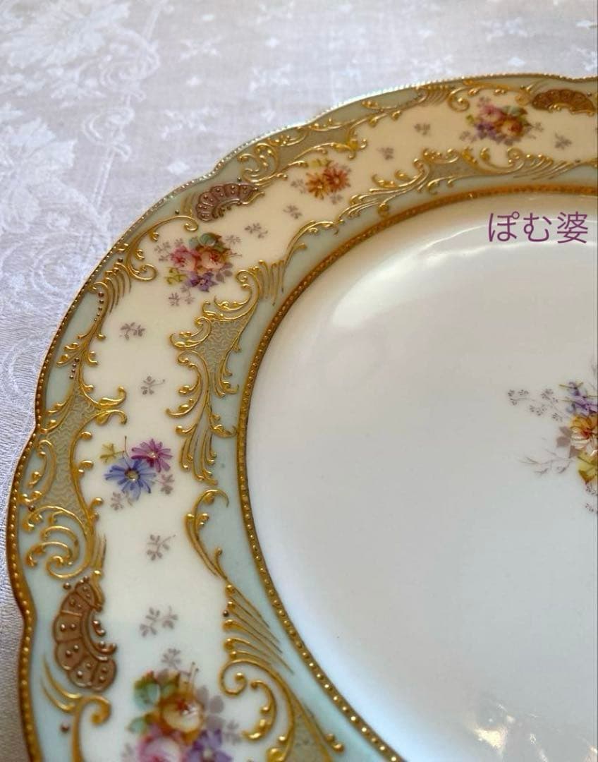 【パリ／アール・ヌーヴォー】金盛金彩 手描皿／オペラ通り「A La Paix」