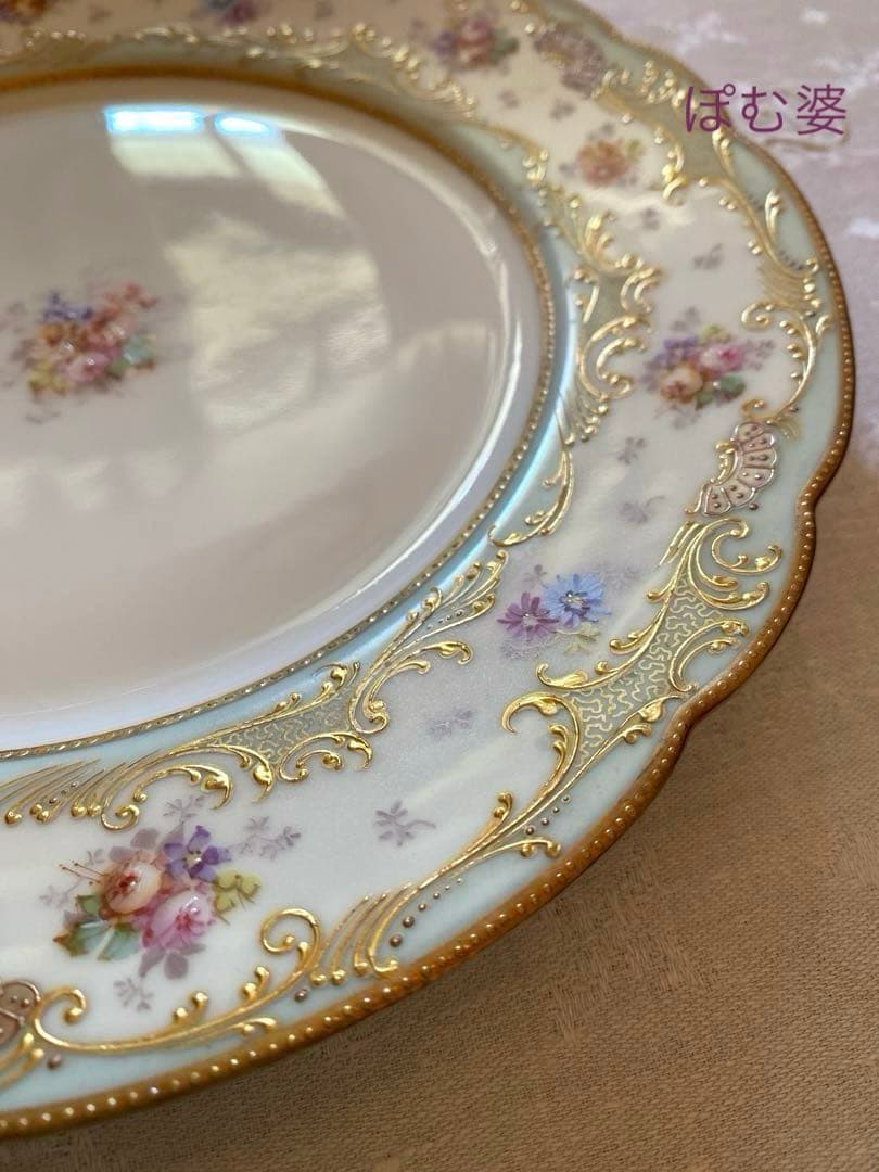 【パリ／アール・ヌーヴォー】金盛金彩 手描皿／オペラ通り「A La Paix」