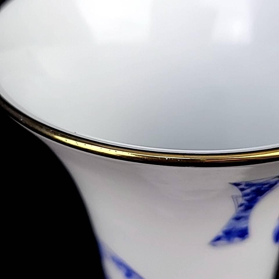＊良品＊深川製磁　ブルーチャイナ　花瓶　フラワーベース　高さ23cm