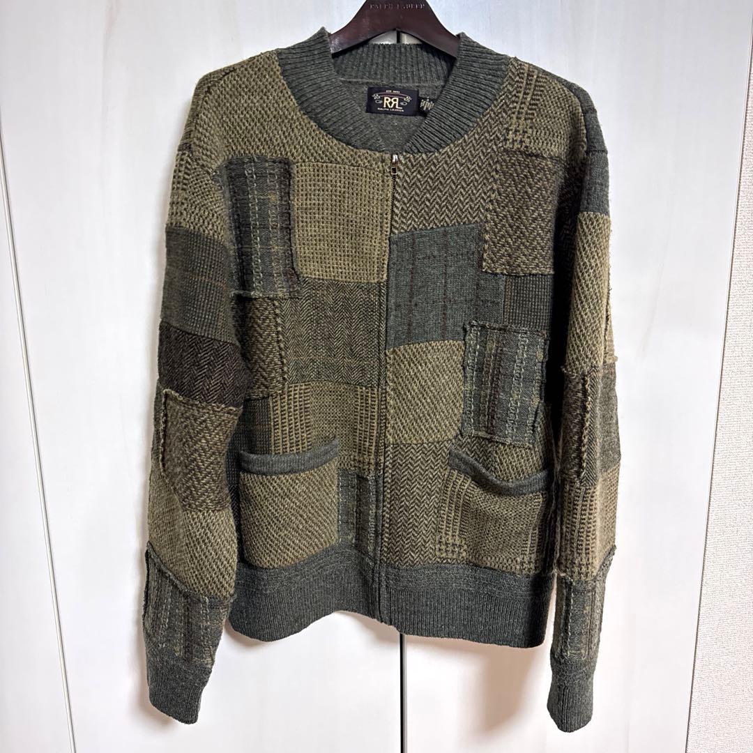 新品　RRL ダブルアールエル　パッチワーク ウールカシミヤセーター　XL
