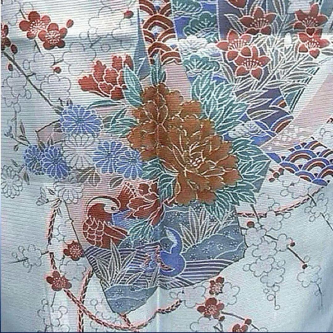 の*こ様 高級化繊　絽　友禅　訪問着　フルセット　4点　美品着物+夏正絹帯+裄丈