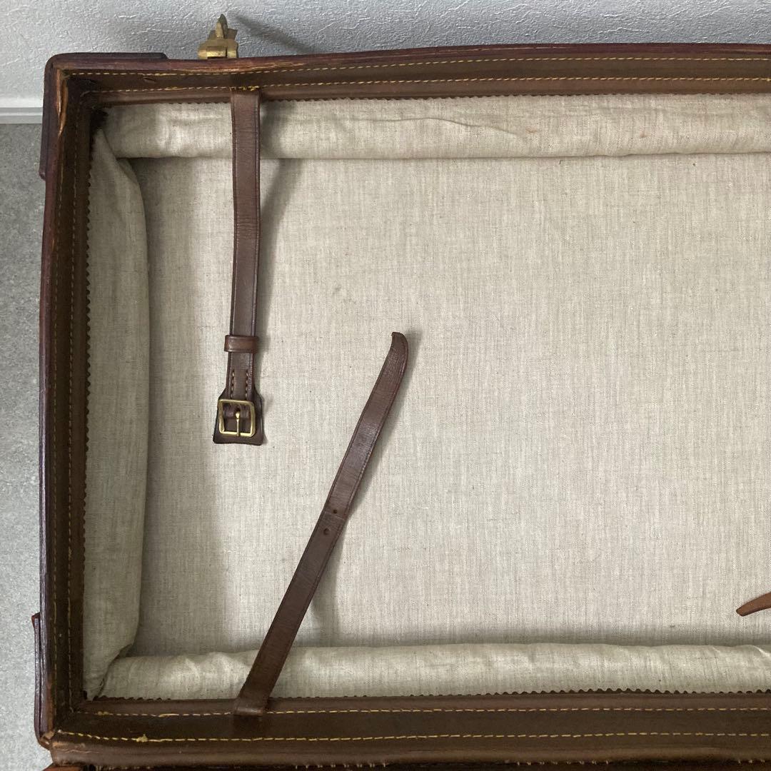 超特大 ヴィンテージ レザートランクケース トランクバッグ 73cm×41cm⑥