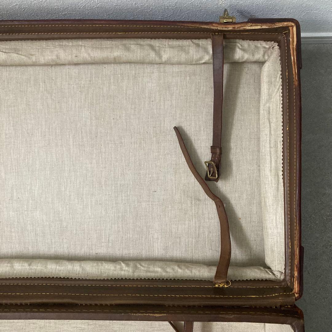 超特大 ヴィンテージ レザートランクケース トランクバッグ 73cm×41cm⑥