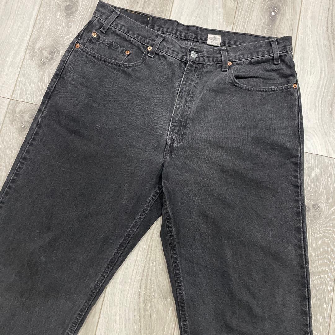 90s Levi's 550 後染めブラック W38 L30 デニムパンツ
